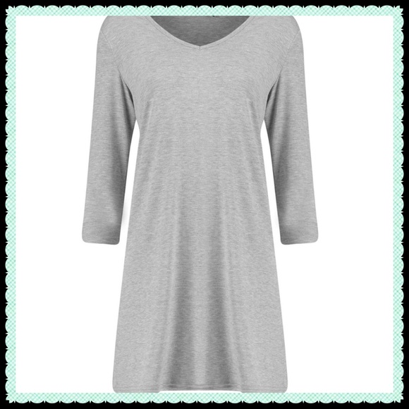 NWT🌸Super Soft Gray Viscose T-Shirt Dress🌸 - Picture 3 of 4