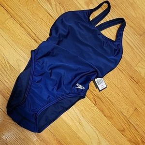 NWT Navy Speedo One Piece Performance Swimsuit