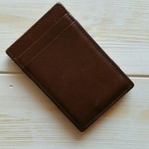 Leather J. Crew magic wallet made in England.