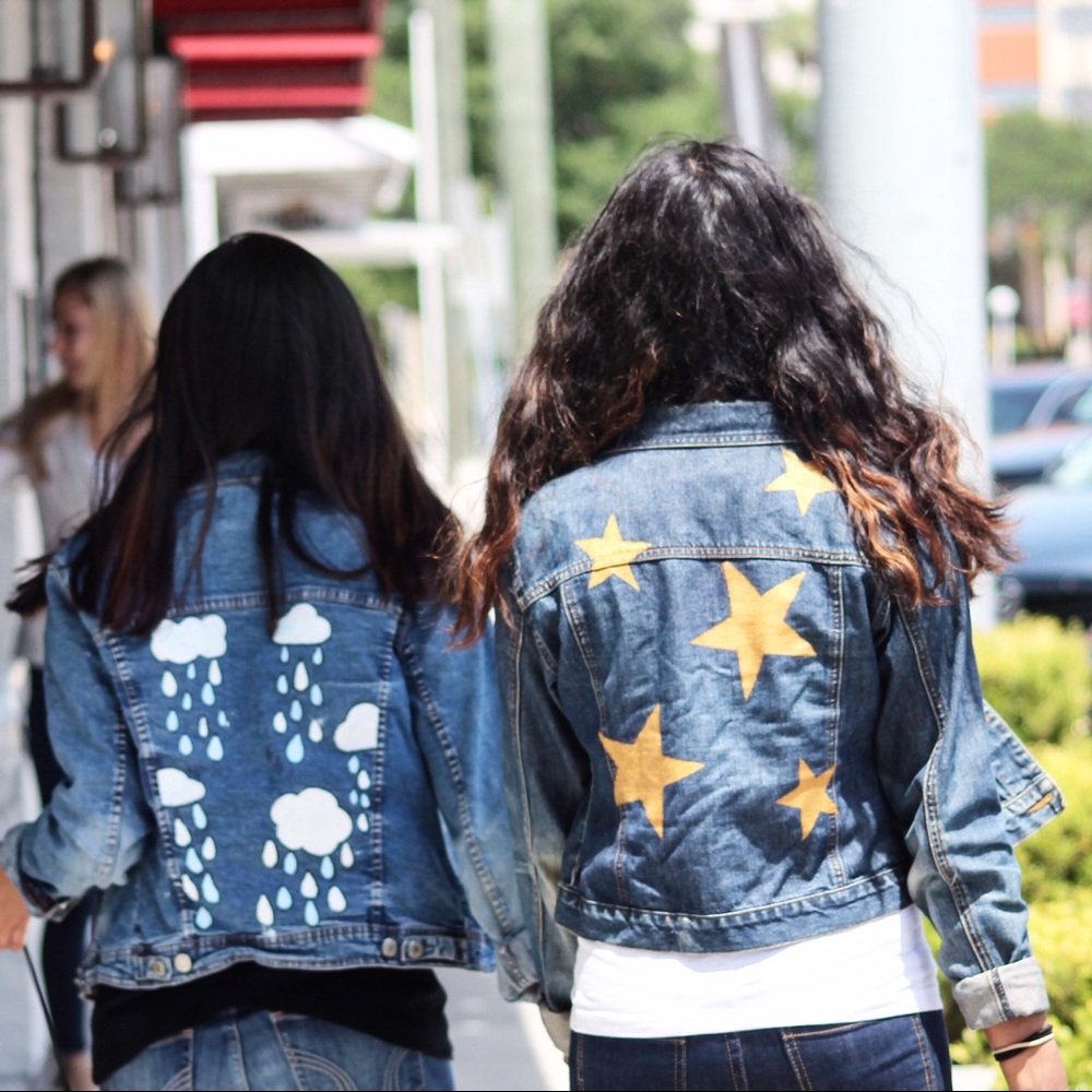 Vintage gold star denim jacket