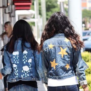 Vintage gold star denim jacket