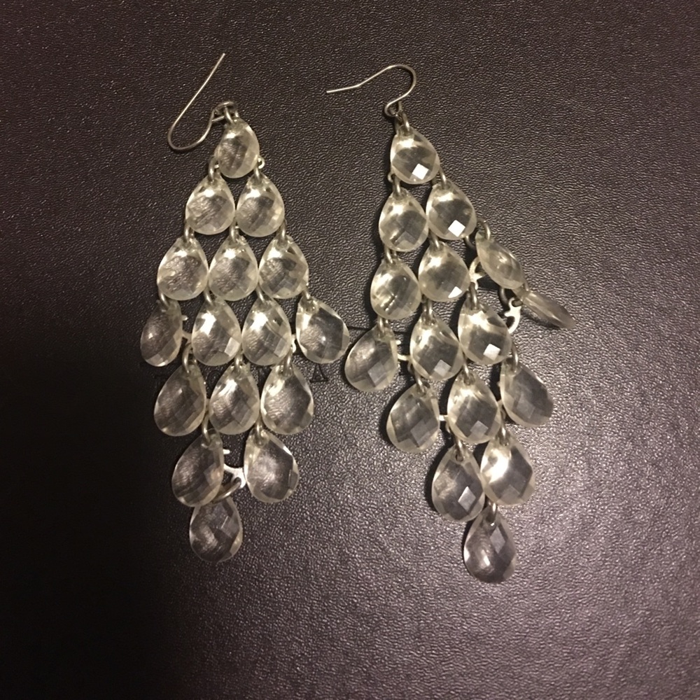Earrings sparkle clear stone