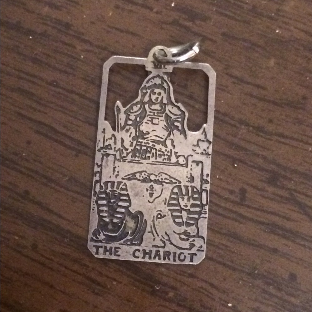 Sterling tarot card charm: the chariot