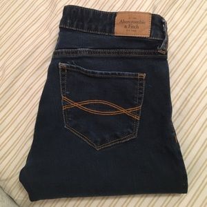 A&F Dark Wash Skinny Jeans (Low-Rise)