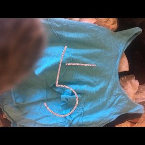 Blue cute shouder off cloth