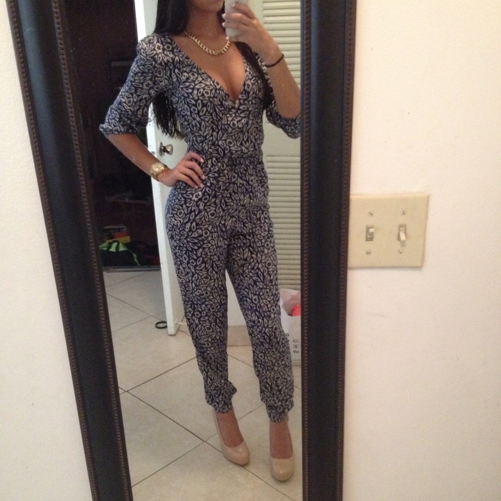 Blue patterned jumper