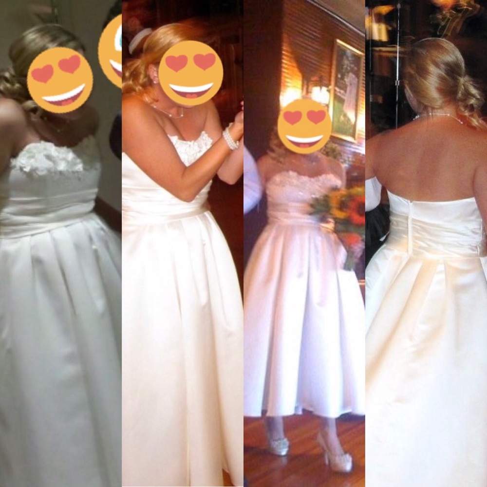Vintage inspired ivory tea length wedding dress - Picture 2 of 7