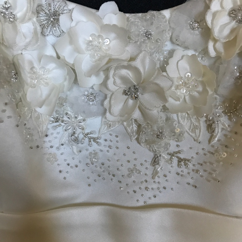 Vintage inspired ivory tea length wedding dress - Picture 6 of 7