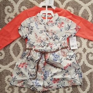 Carter's NWT dress & sweater set - gray/coral