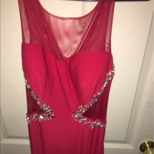 red long prom dress