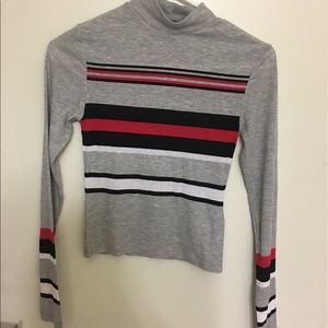 mock turtleneck crop top