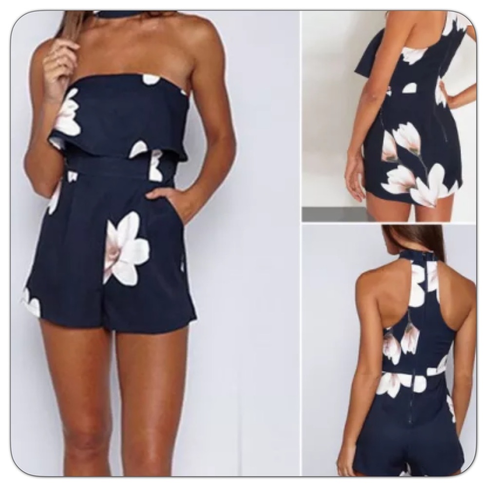 🌸 Off Shoulder Floral Romper - Picture 2 of 4