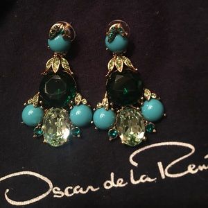 Oscar de la Renta Crystal Chandelier Earrings