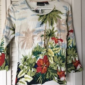Tropical print top