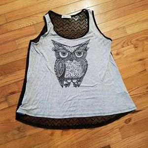 Hi low lace back tank