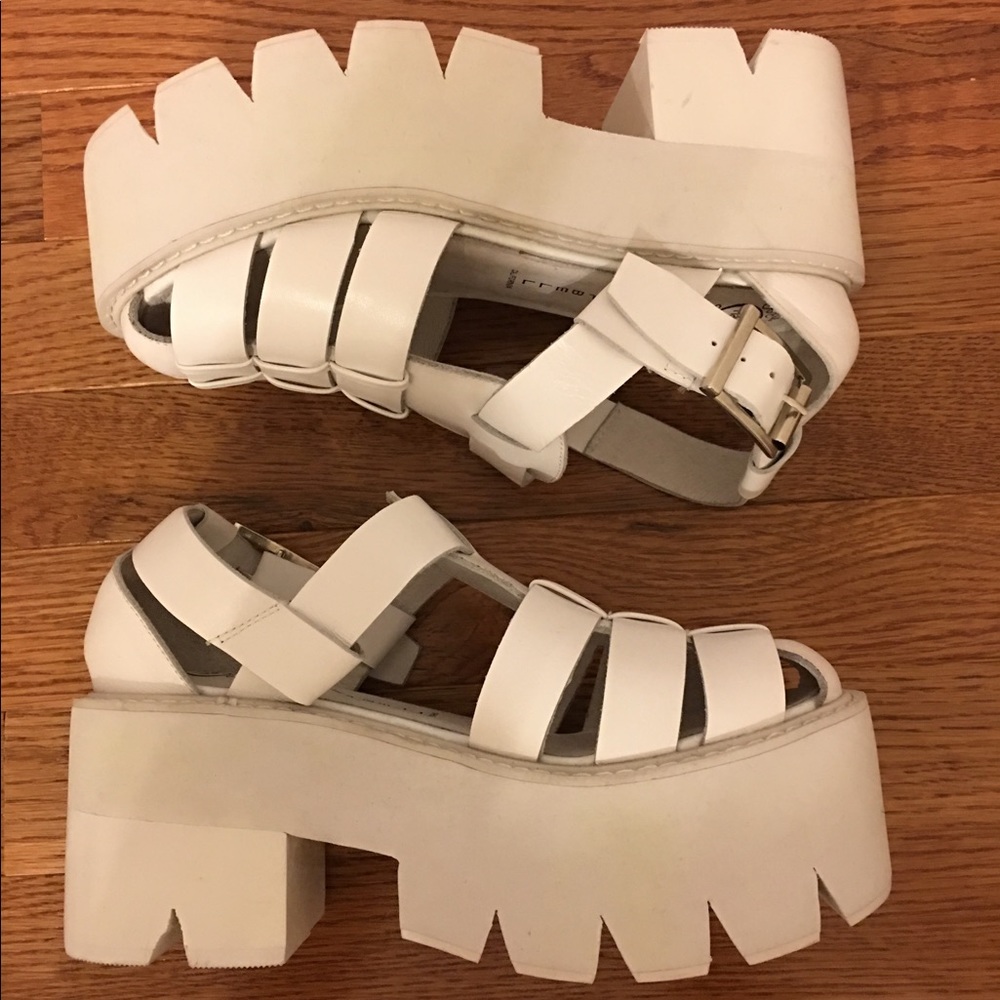 White Jeffrey Campbell Platform Sandals