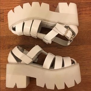 White Jeffrey Campbell Platform Sandals