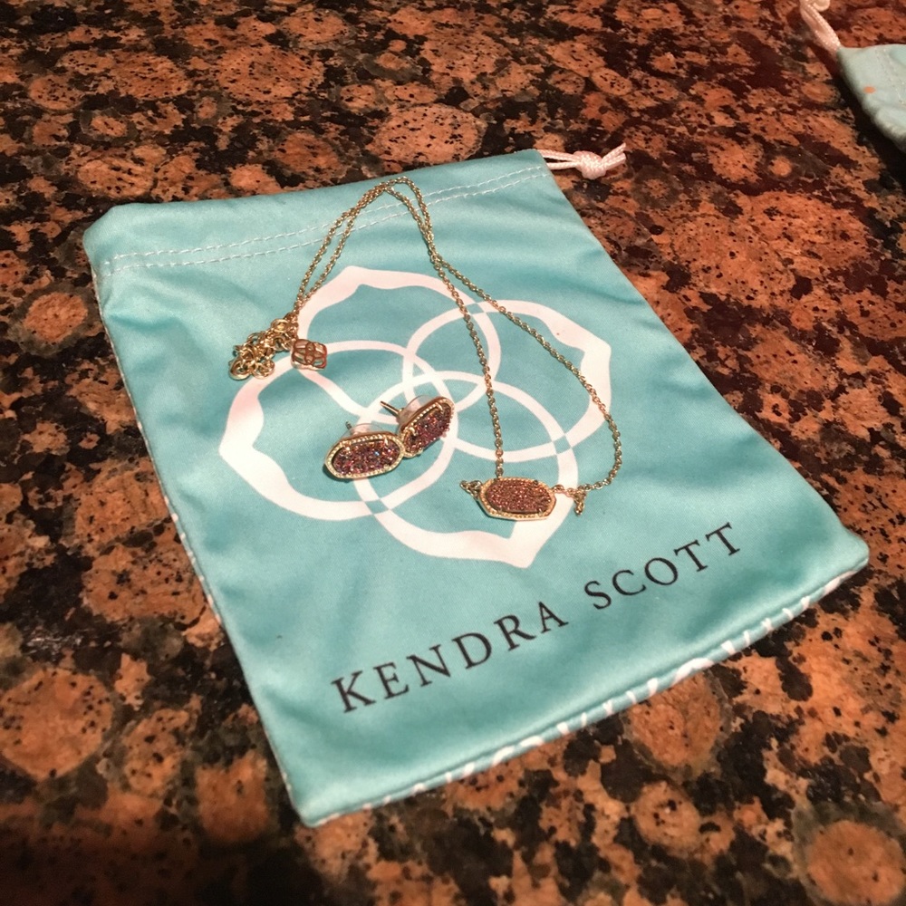 Kendra Scott drusy Ellie necklace and earring set