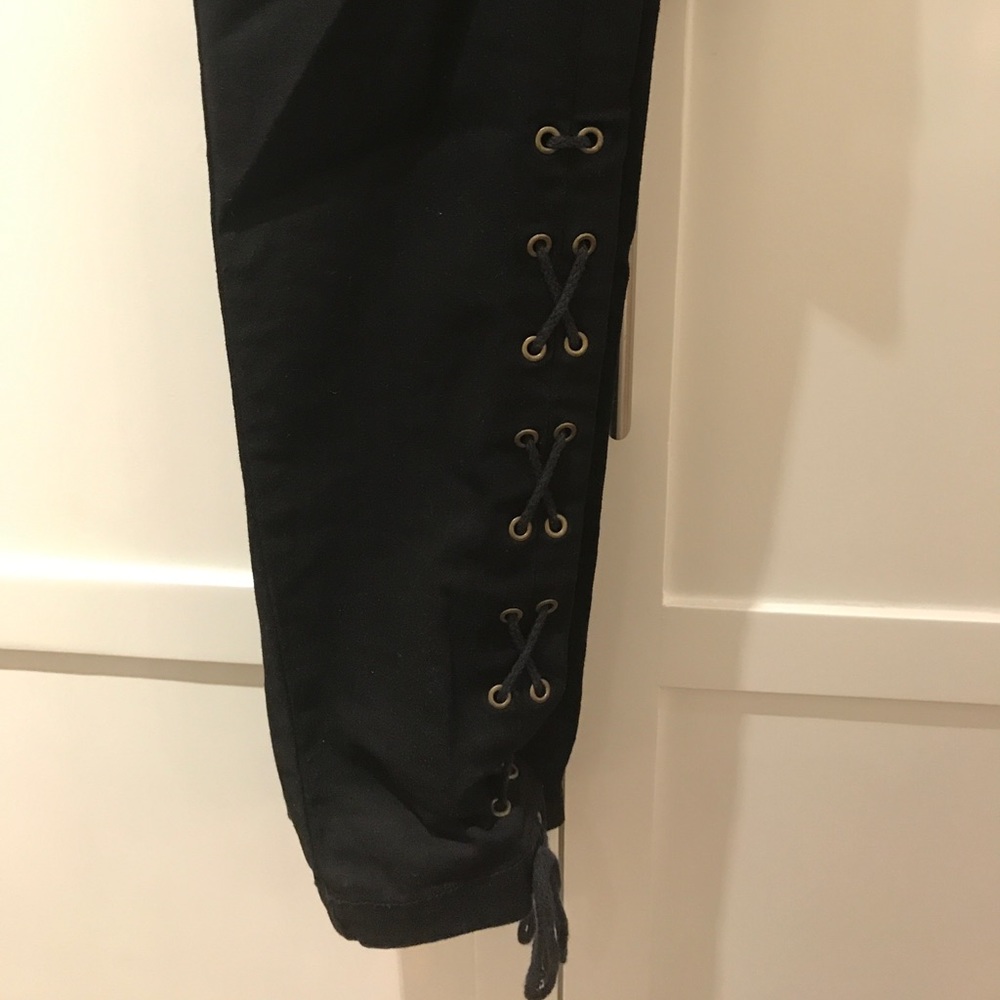 Black jeans with fun stitching down the side.