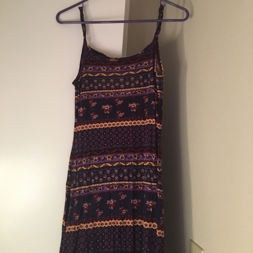 Purple Patterned Maxi Dress Size S Forever 21 XXI
