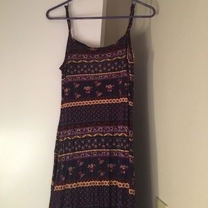Purple Patterned Maxi Dress Size S Forever 21 XXI