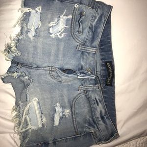 Distressed Light Blue Denim shorts