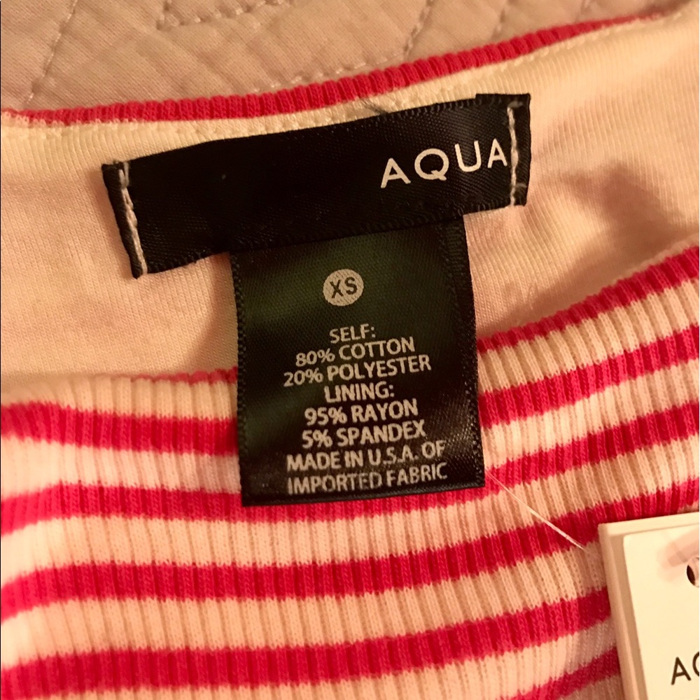 Aqua Pink and White Striped Dress - Picture 3 of 4