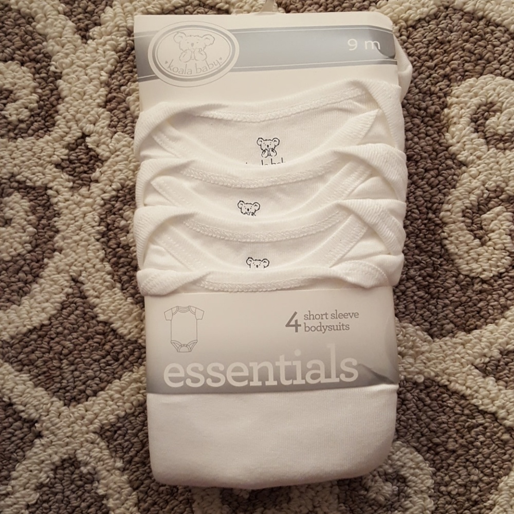 9M NWT 4 pack white Koala Baby onesies