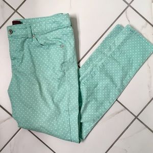 Polka Dot Mint Skinny Jeans