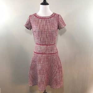 Banana Republic Pink Tweed Fit Flare Career Dress