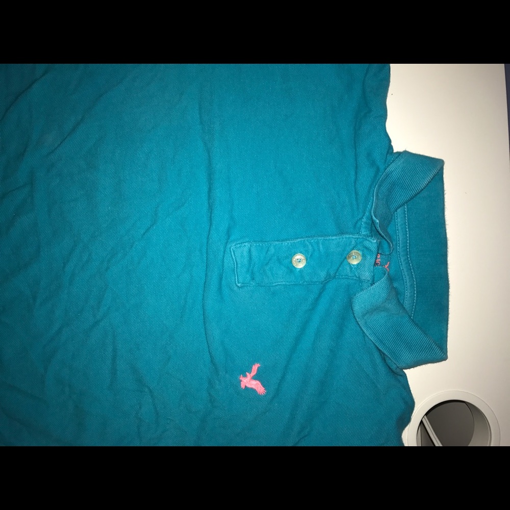 American Eagle Turquoise/Orange Polo