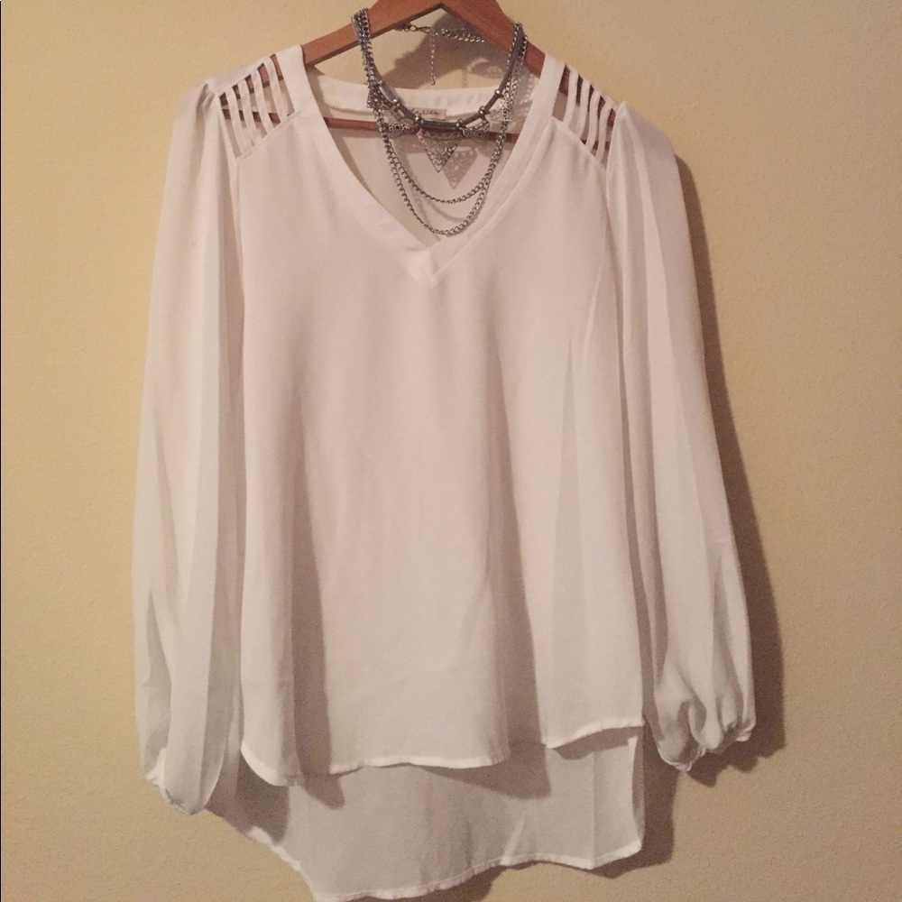 White Blouse with cut out details