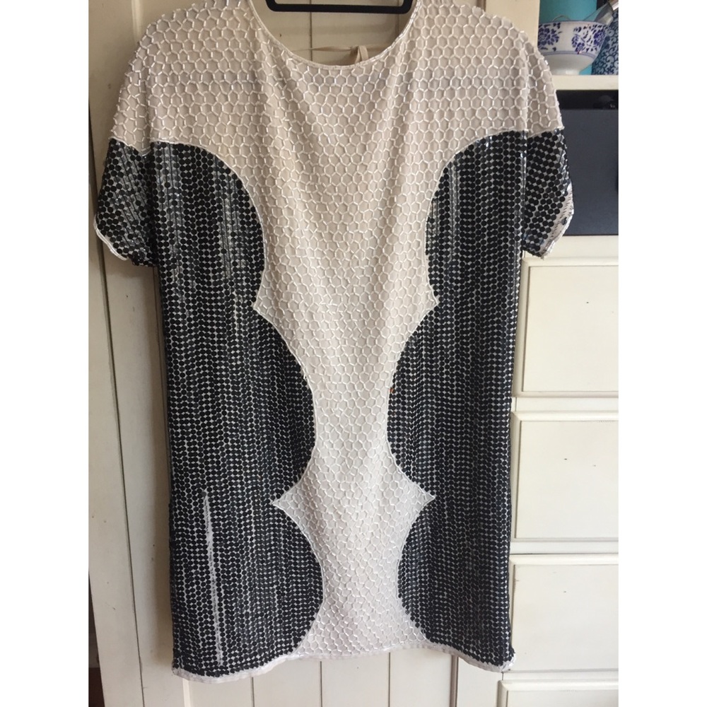 ASOS Oversized Sequin Shift Dress- Cream