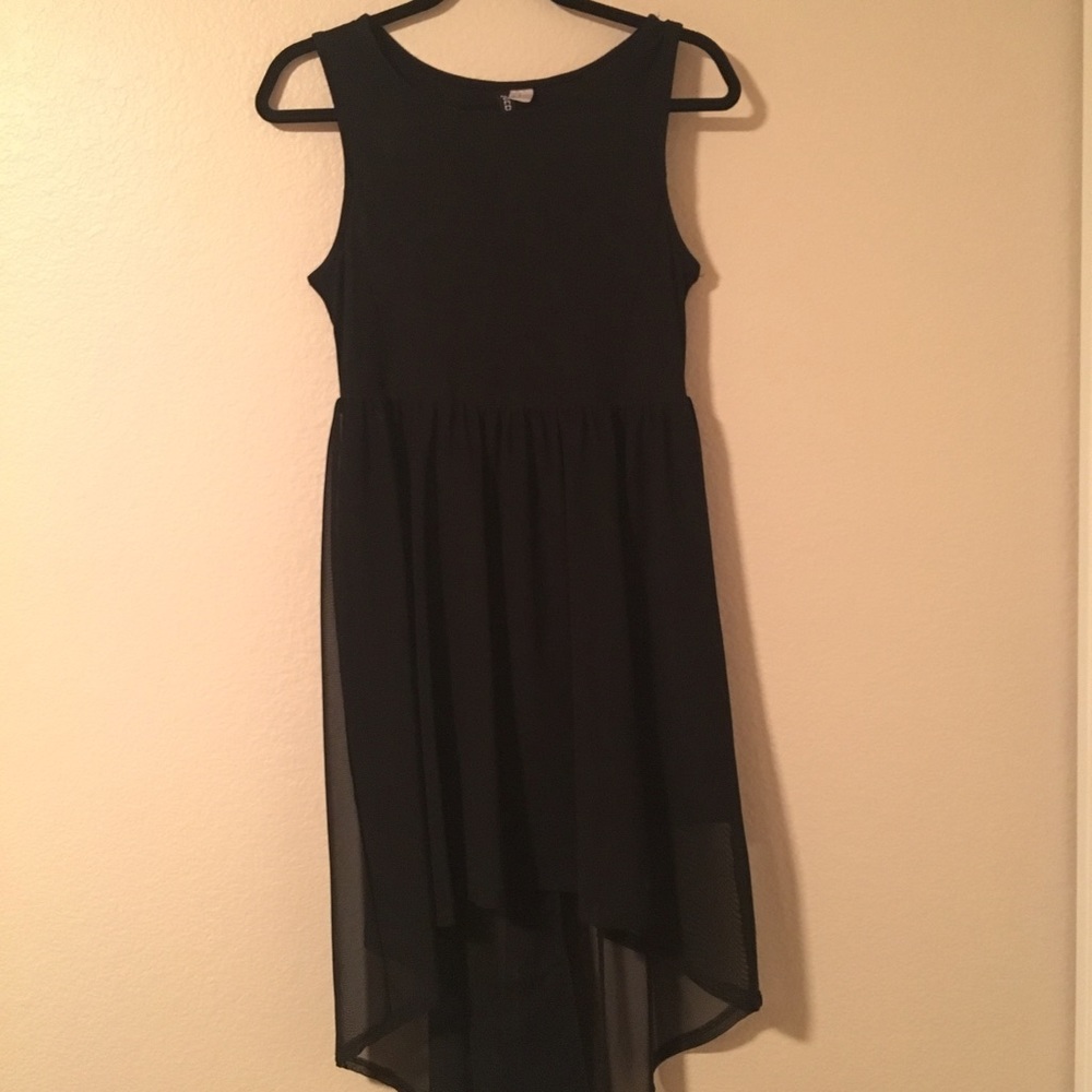 Black high low sheer dress