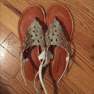 Gold Scalloped Sandals