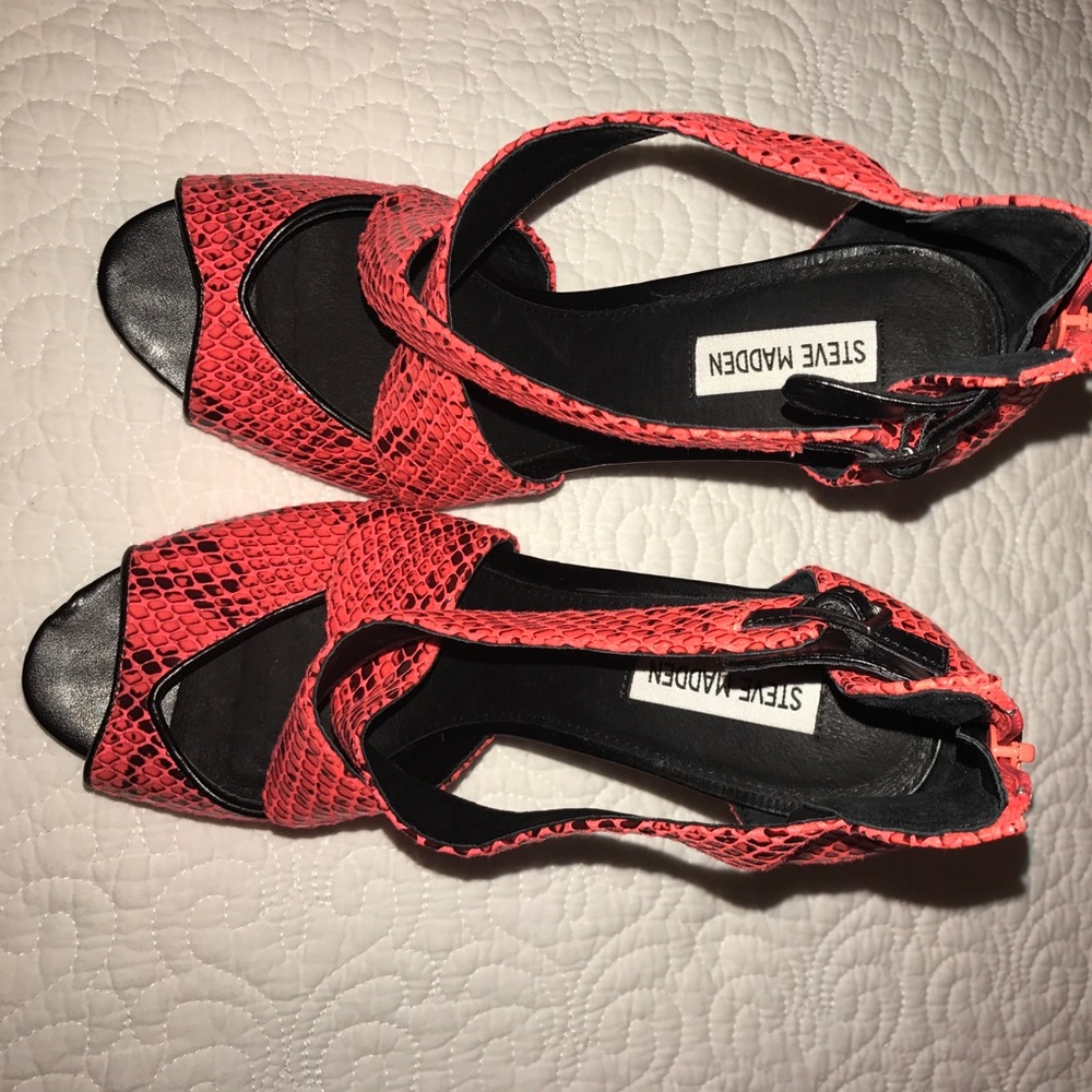 Coral leopard Print Heels