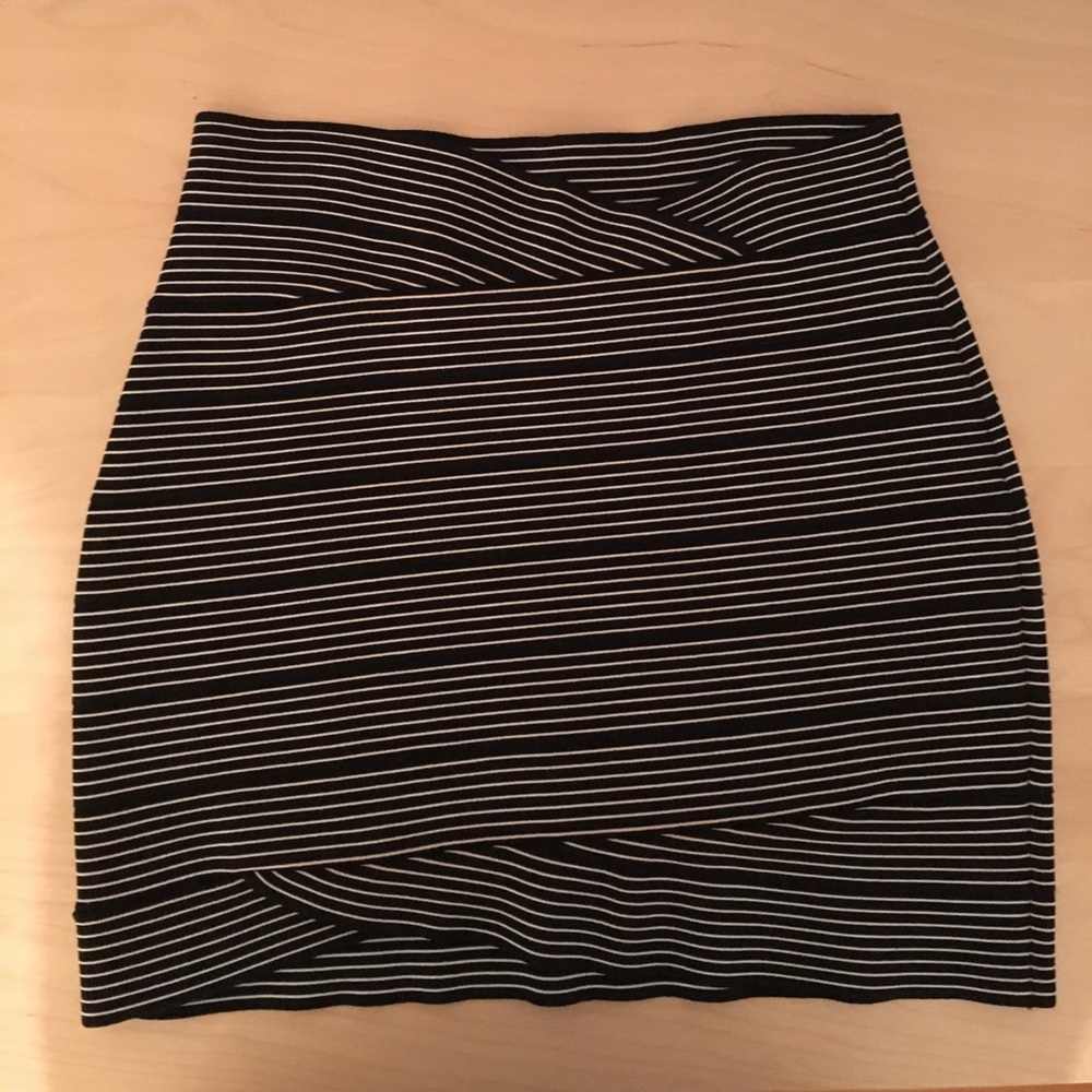 BCBG Maxazria black and white stripped bodycon