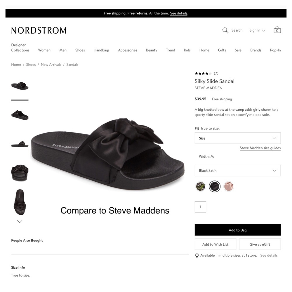 SIZE 6 CLEARANCE‼️Satin Bow Slides - Picture 2 of 7