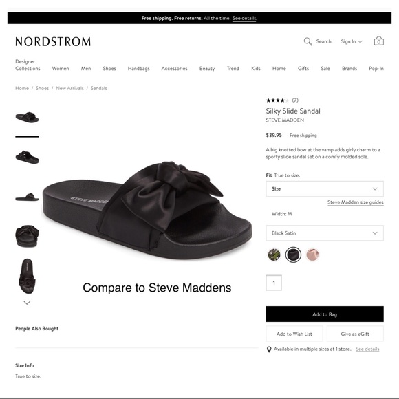 SIZE 6 CLEARANCE‼️Satin Bow Slides - Picture 2 of 7