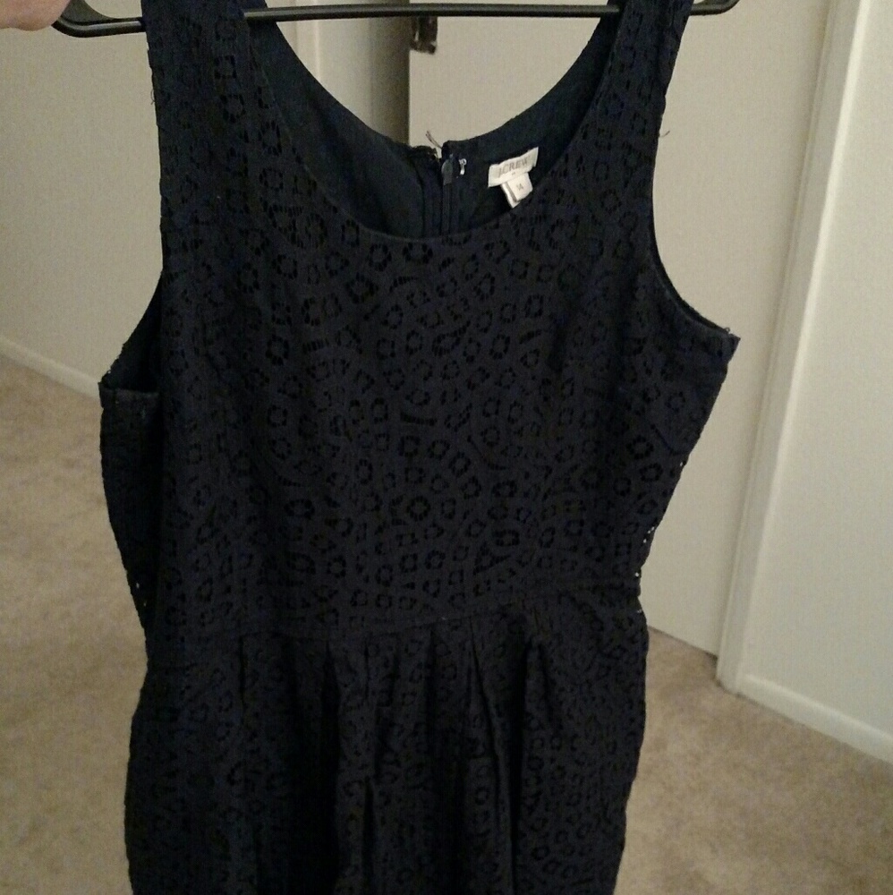Jcrew navy eyelet dress