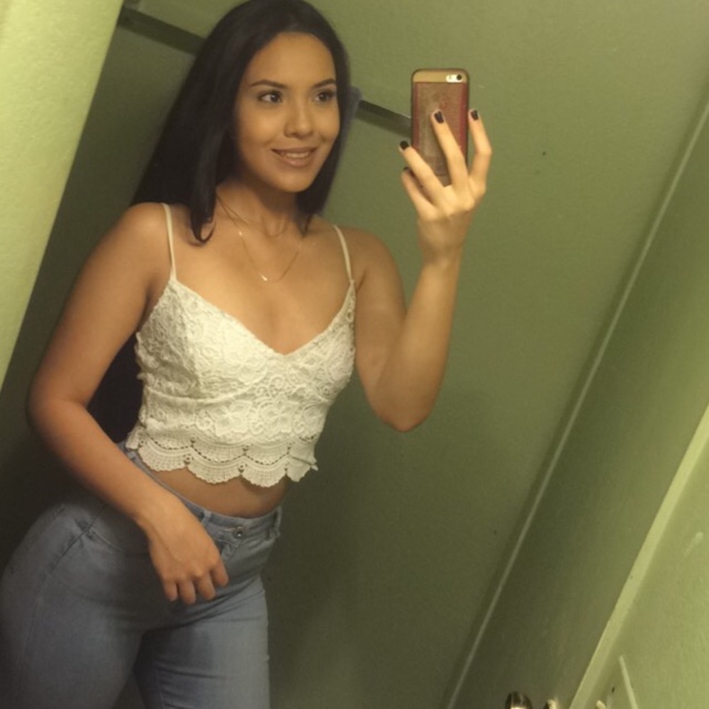 White crotchet top
