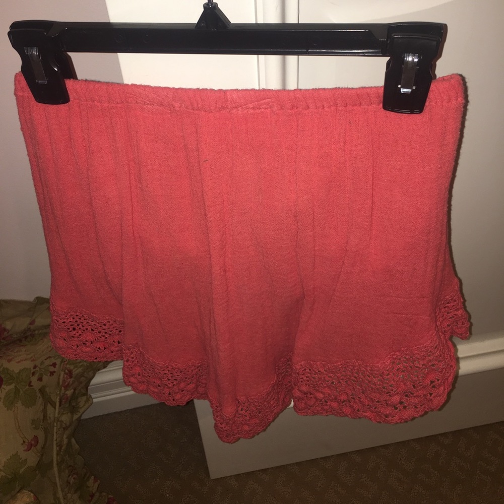 cropped tube top- coral