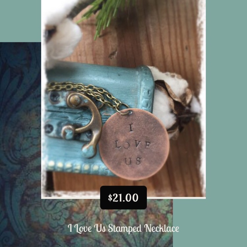I Love Us Stamped Necklace