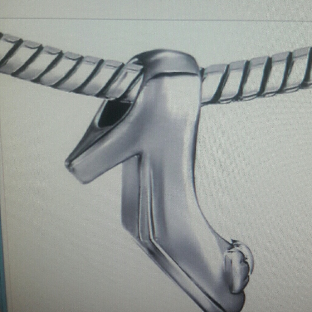 Pugster Charm Cinderella Shoe Sterling Silver