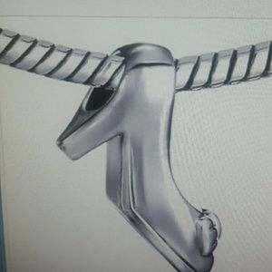 Pugster Charm Cinderella Shoe Sterling Silver