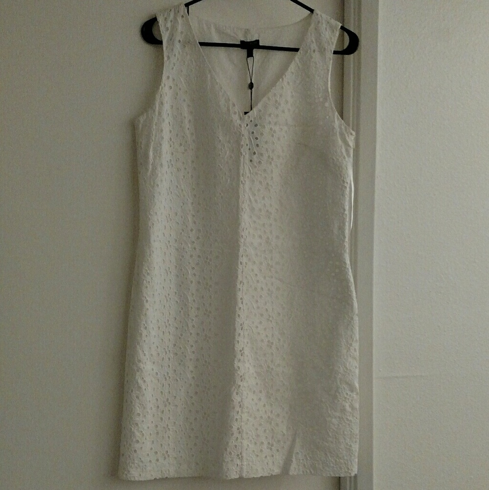 Talbots white eyelet shift dress