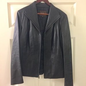 Black Cole Haan Leather Jacket