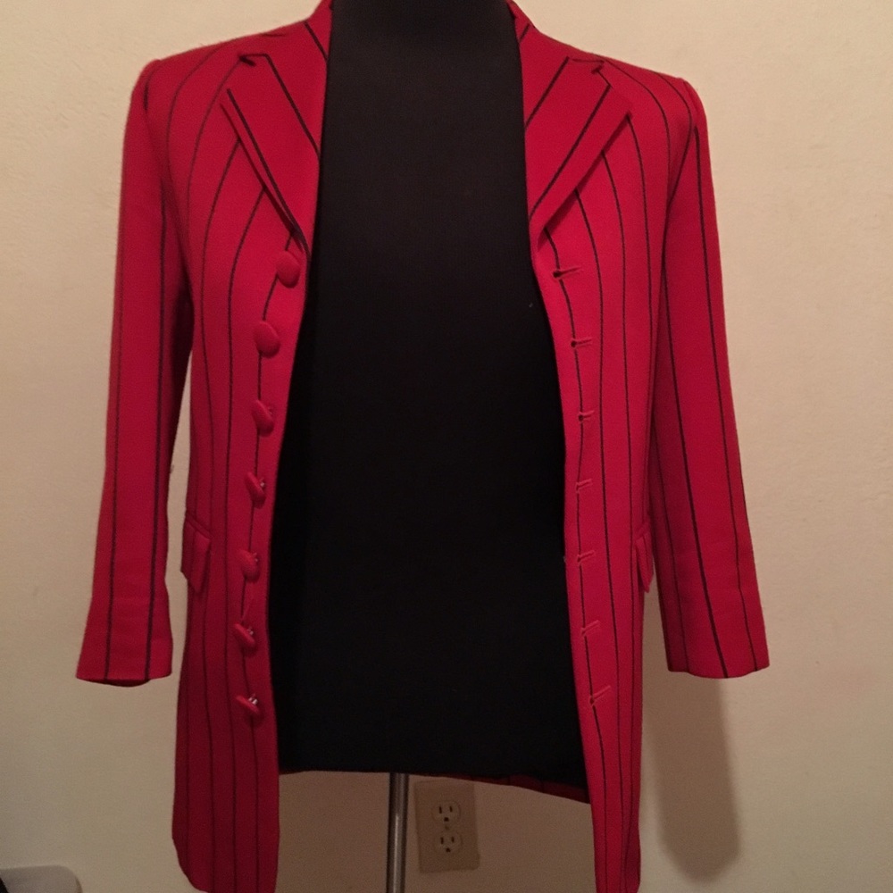 Jr. Falcone Red with Black Striped Blazer