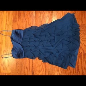 Cache Ruffled Dress, Size 2, Cobalt Blue