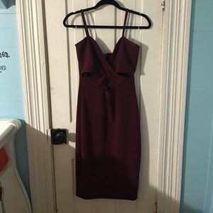 Burgundy mid-length fashion nova dress